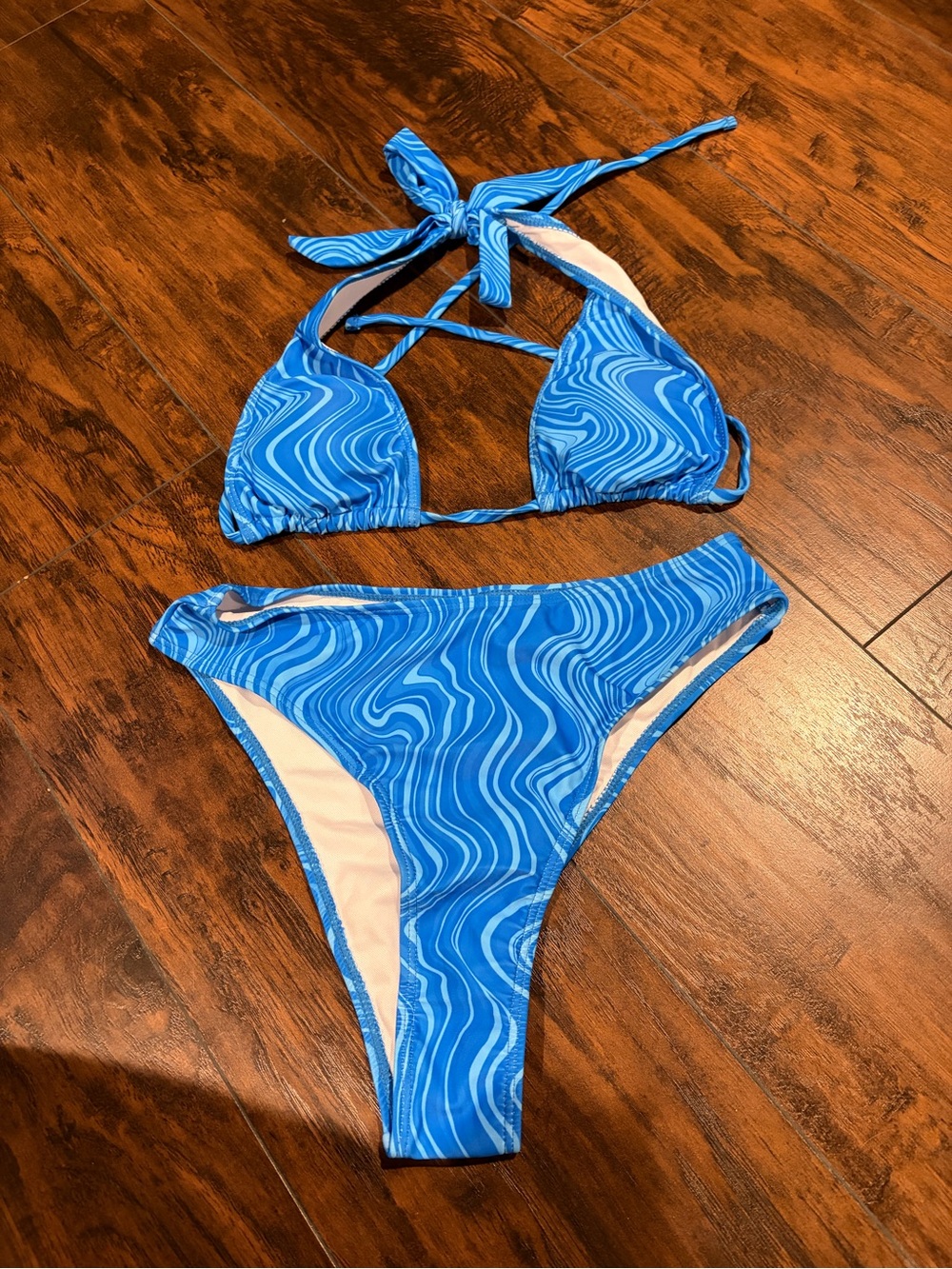 Blue Swirl Two-Piece Bikini Set